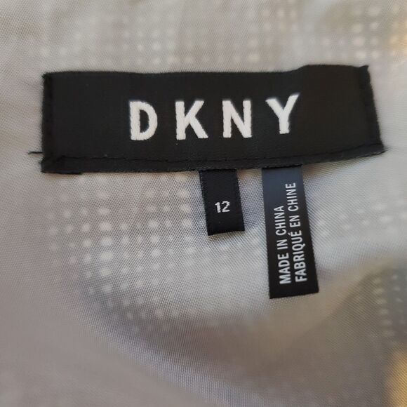 DKNY Black Light Blue Floral Asymmetric Midi Skirt - Picture 6 of 8